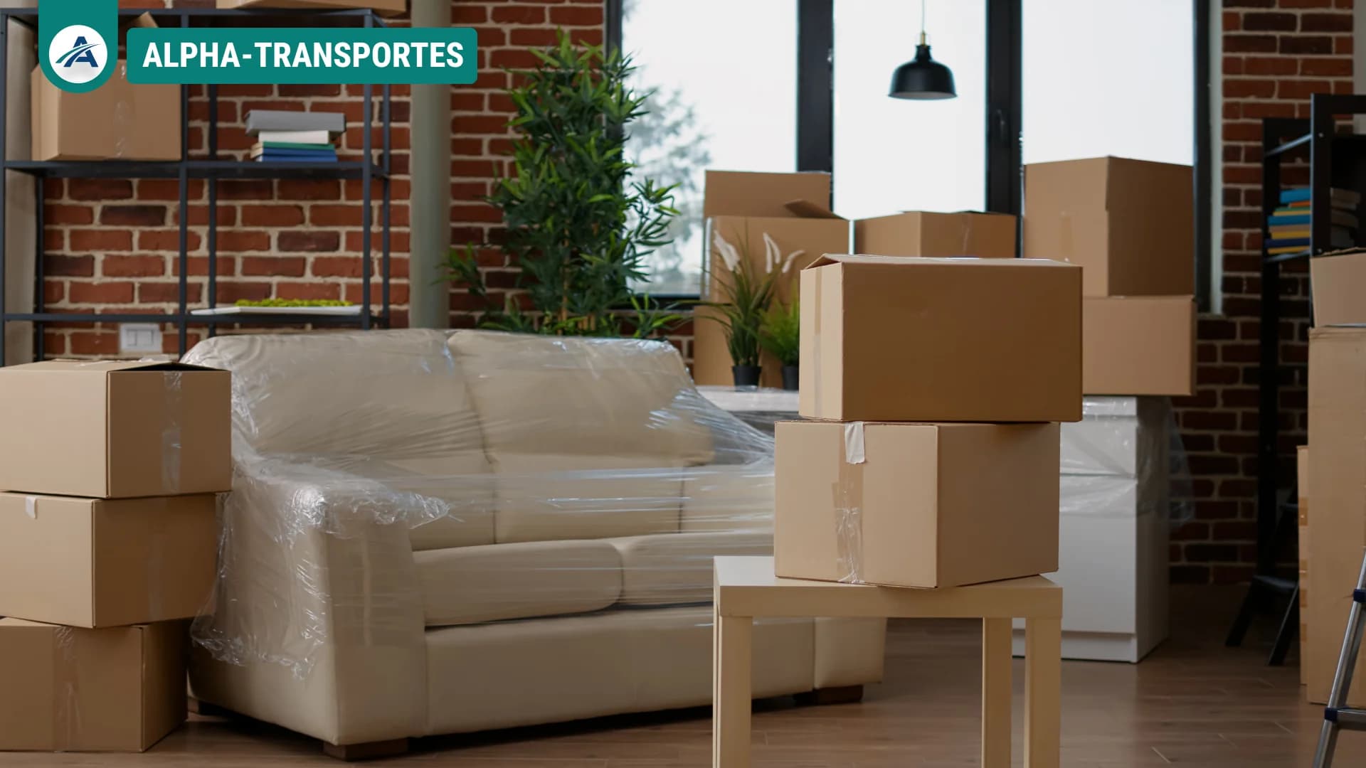 Muebles y cajas durante una mudanza